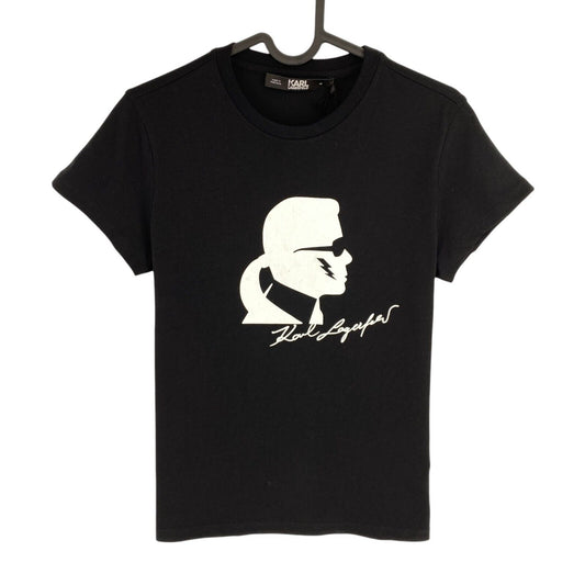 Karl Lagerfeld Women Black Karl Head Crew Neck T Shirt Size XS