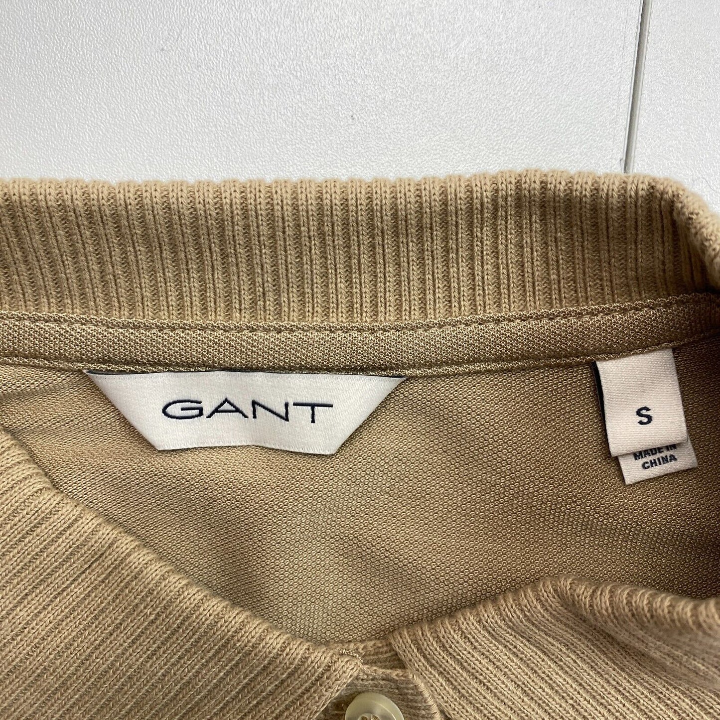 GANT Women Brown Reg Detail Collared Long Sleeves Polo Shirt Size S