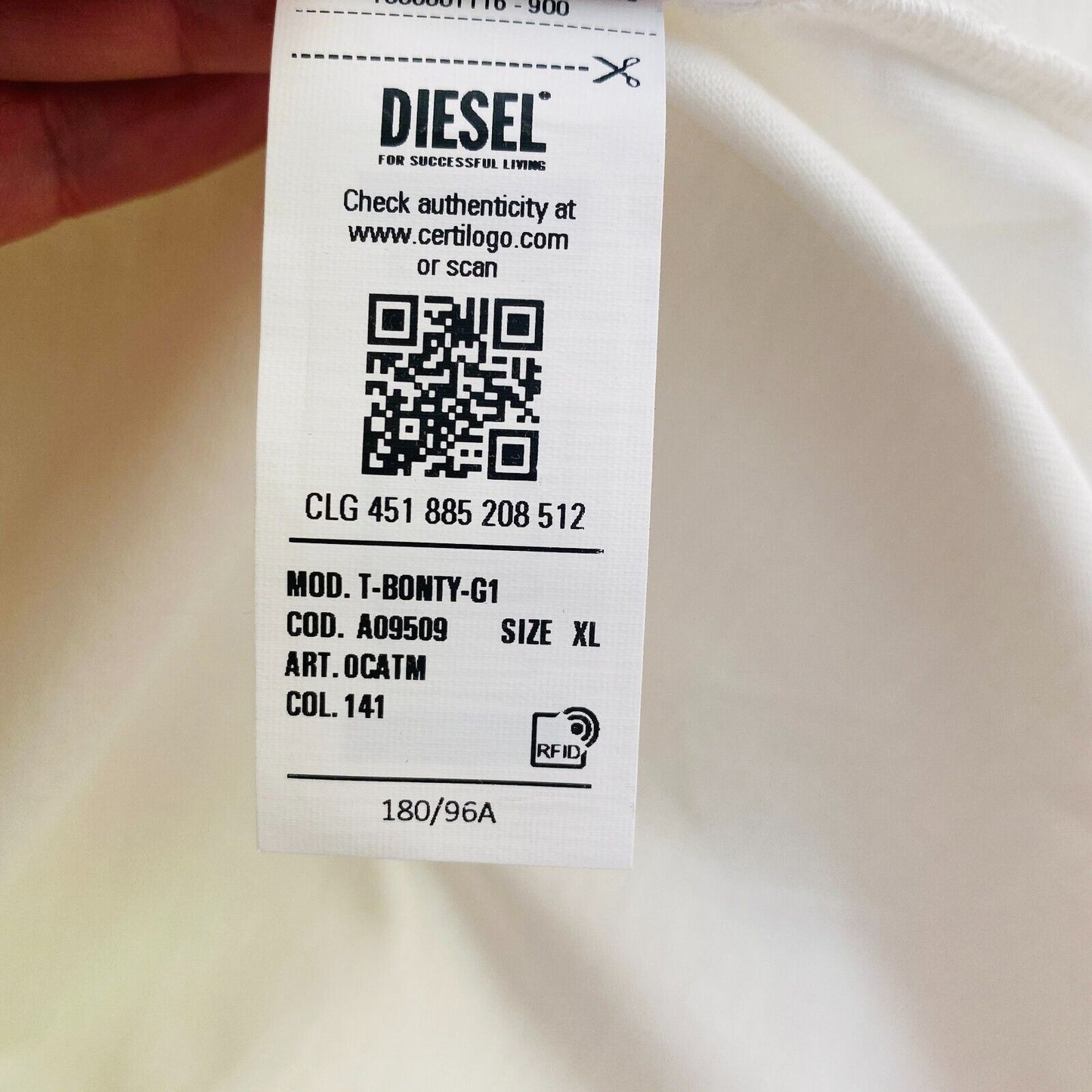 DIESEL Blanc avec Spray Can Print Crew Neck T Shirt Taille XL