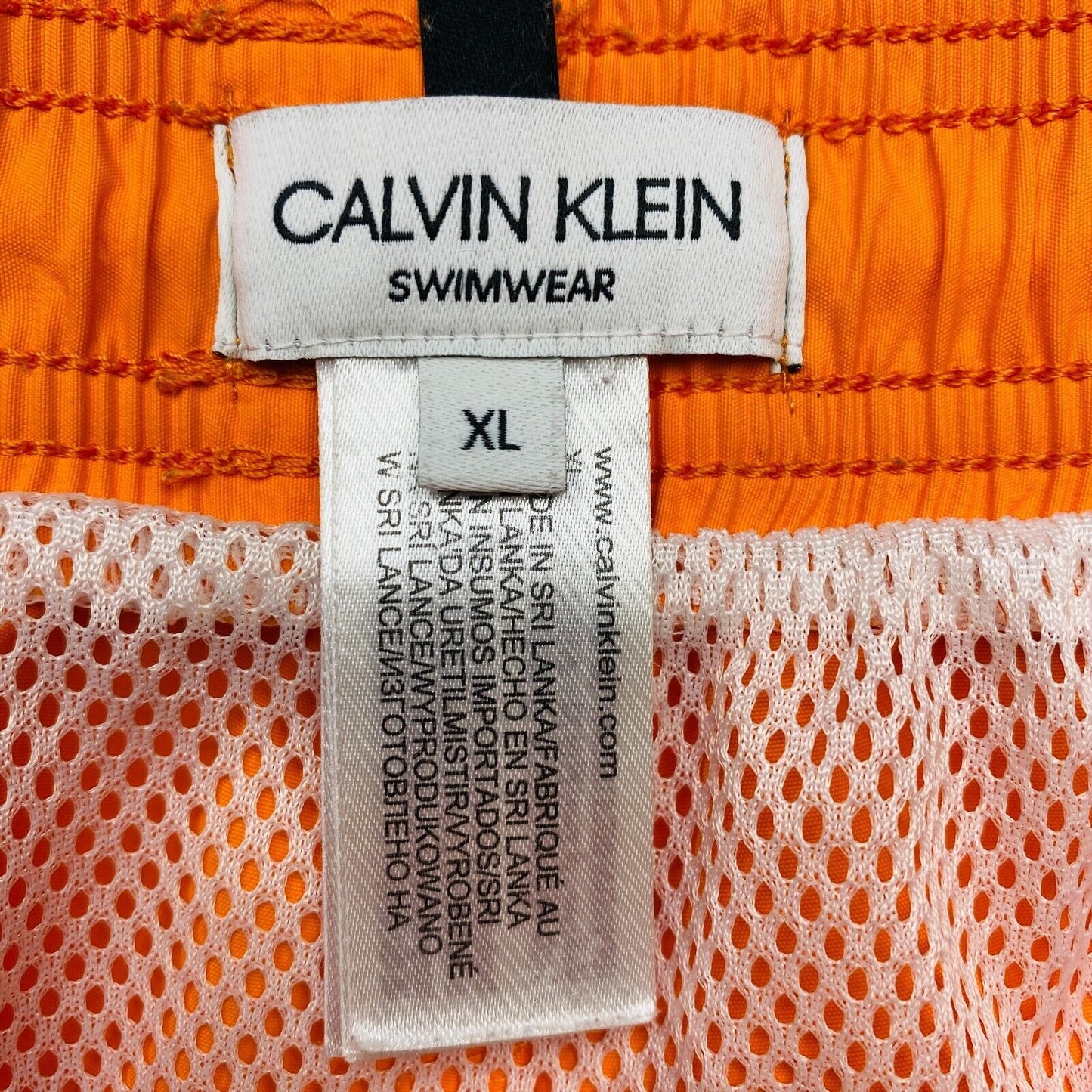 CALVIN KLEIN Orange Swimwear Swimming Trunks Shorts Size XL W32