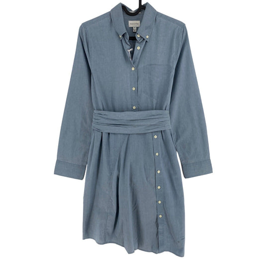 GANT Rugger Blue SMILLE Luxury Long Sleeves Shirt Dress Size XS