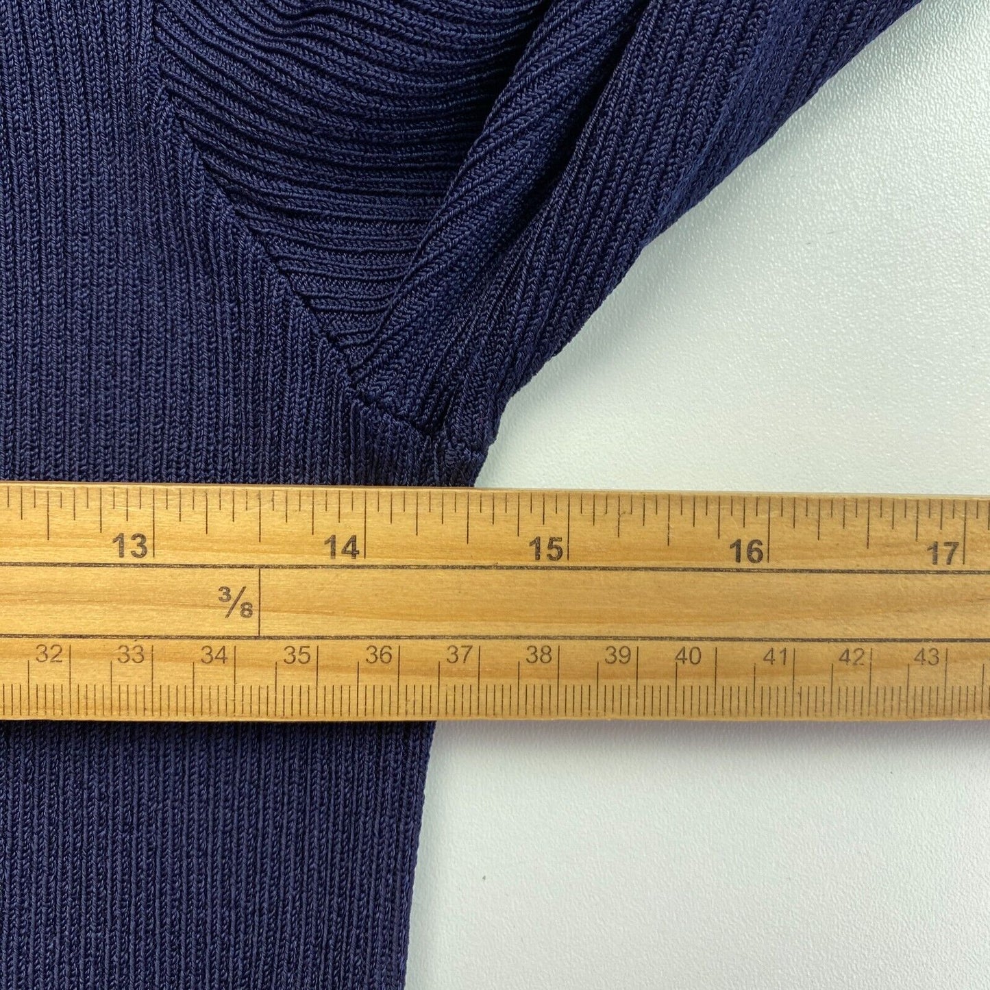 GANT – Gerippter Cardigan mit V-Ausschnitt, Marineblau, Größe M