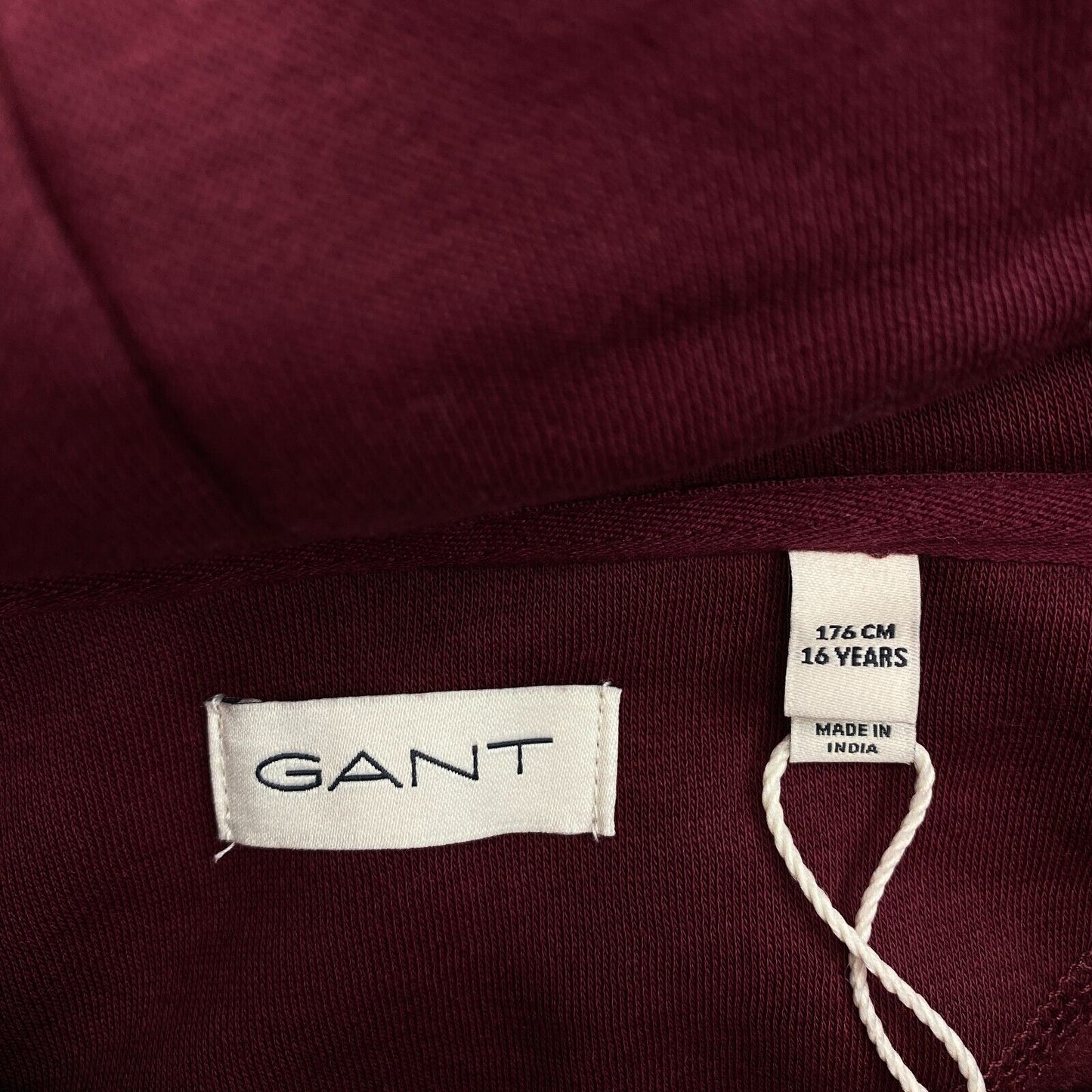 GANT Boys Dark Purple Tonal Archive Shield Hoodie Sweater Size 16 Years 176 cm