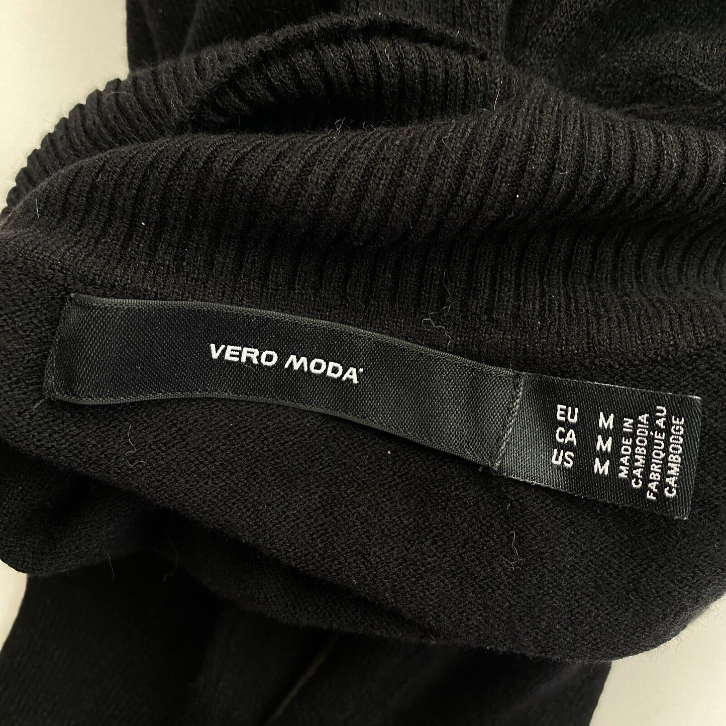 VERO MODA Womens Black Roll Neck Sweater Jumper Size M