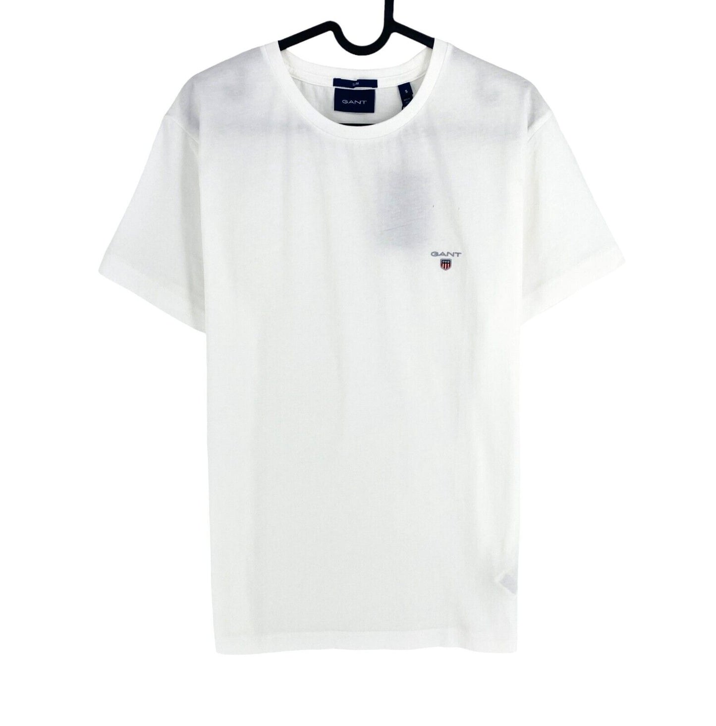 GANT Men White Original Slim Fit Crew Neck Short Sleeve T Shirt Size S