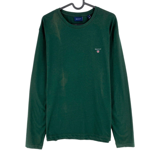 GANT Dark Green Original Long Sleeves Crew Neck T-Shirt Size L