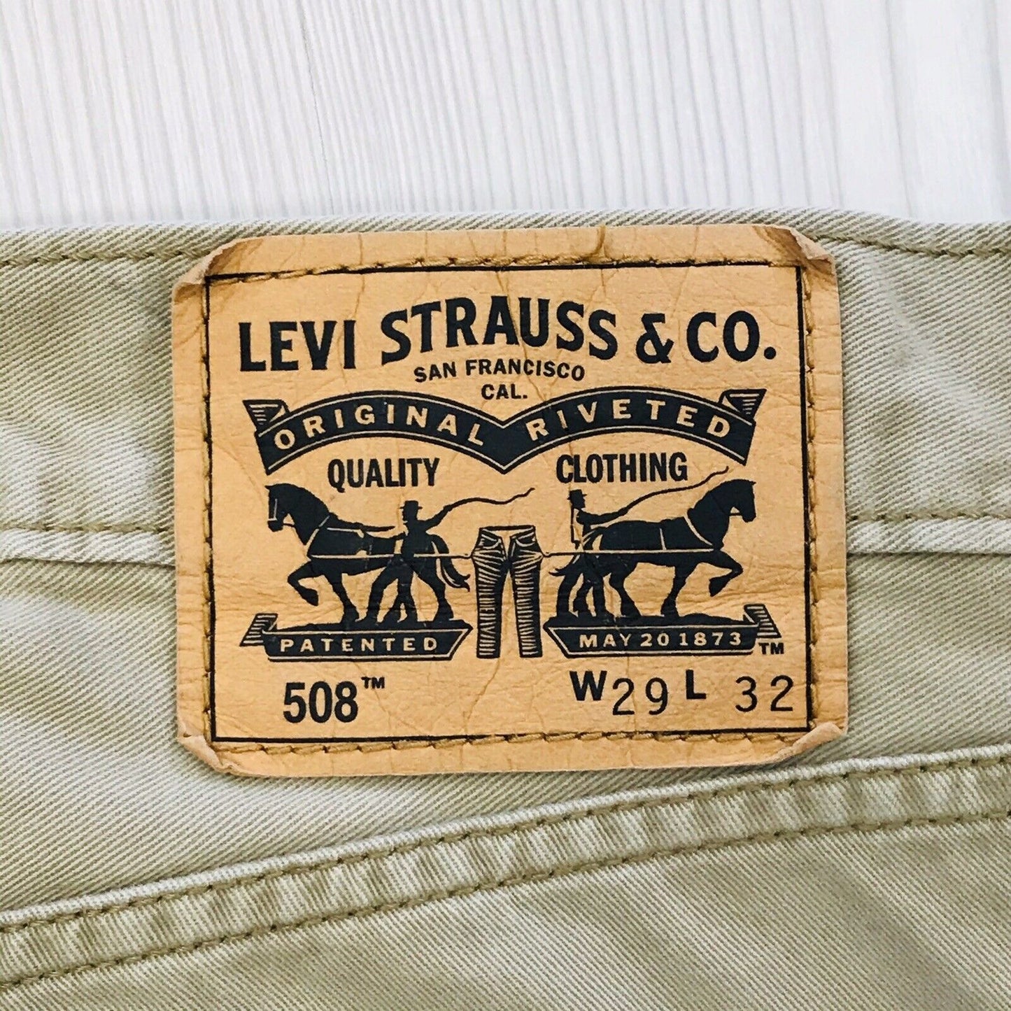 Levi's 508 Beige Standard Straight Fit Jeans Size W29 L32