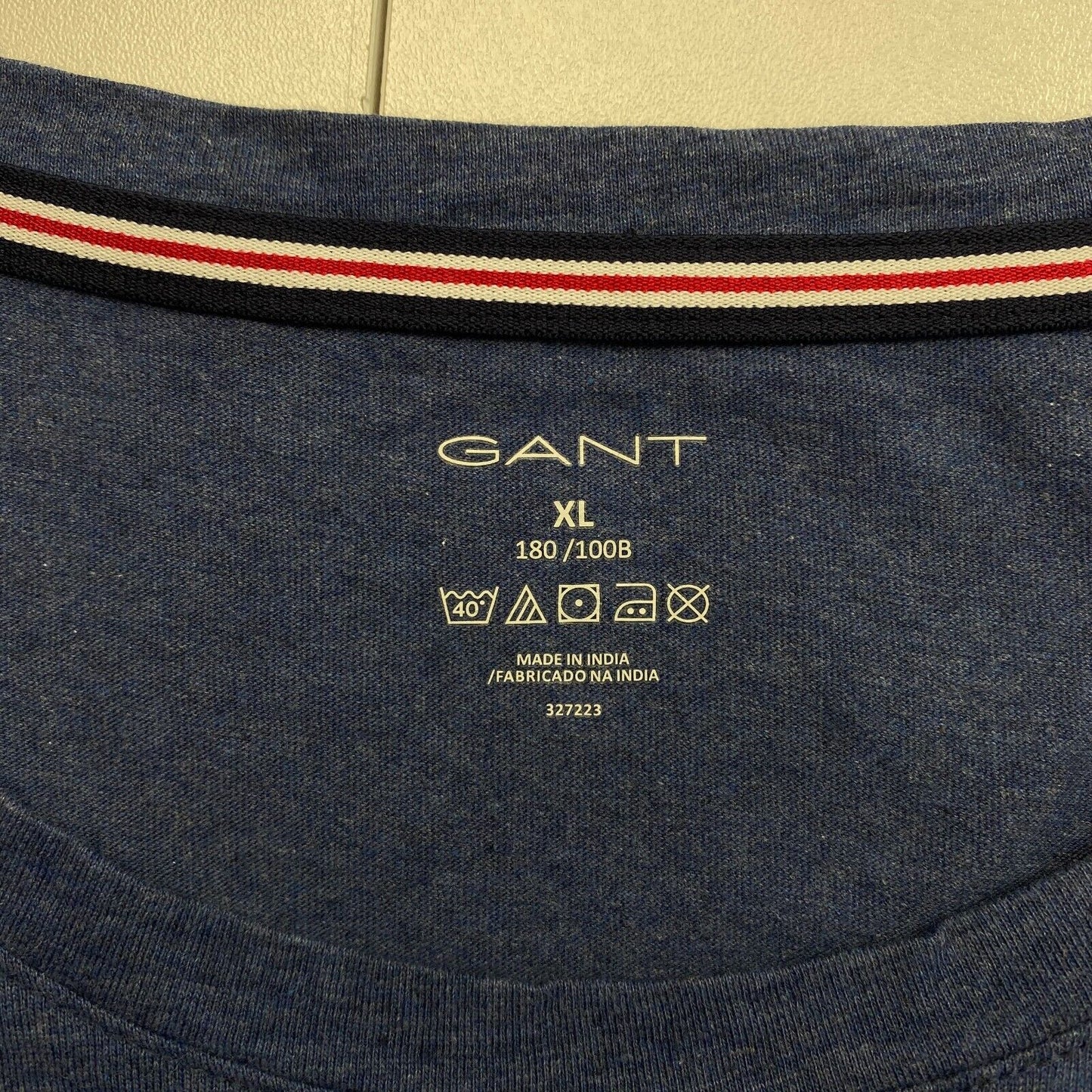 GANT Men Dark Blue Crew Neck Short Sleeves T-Shirt Size XL