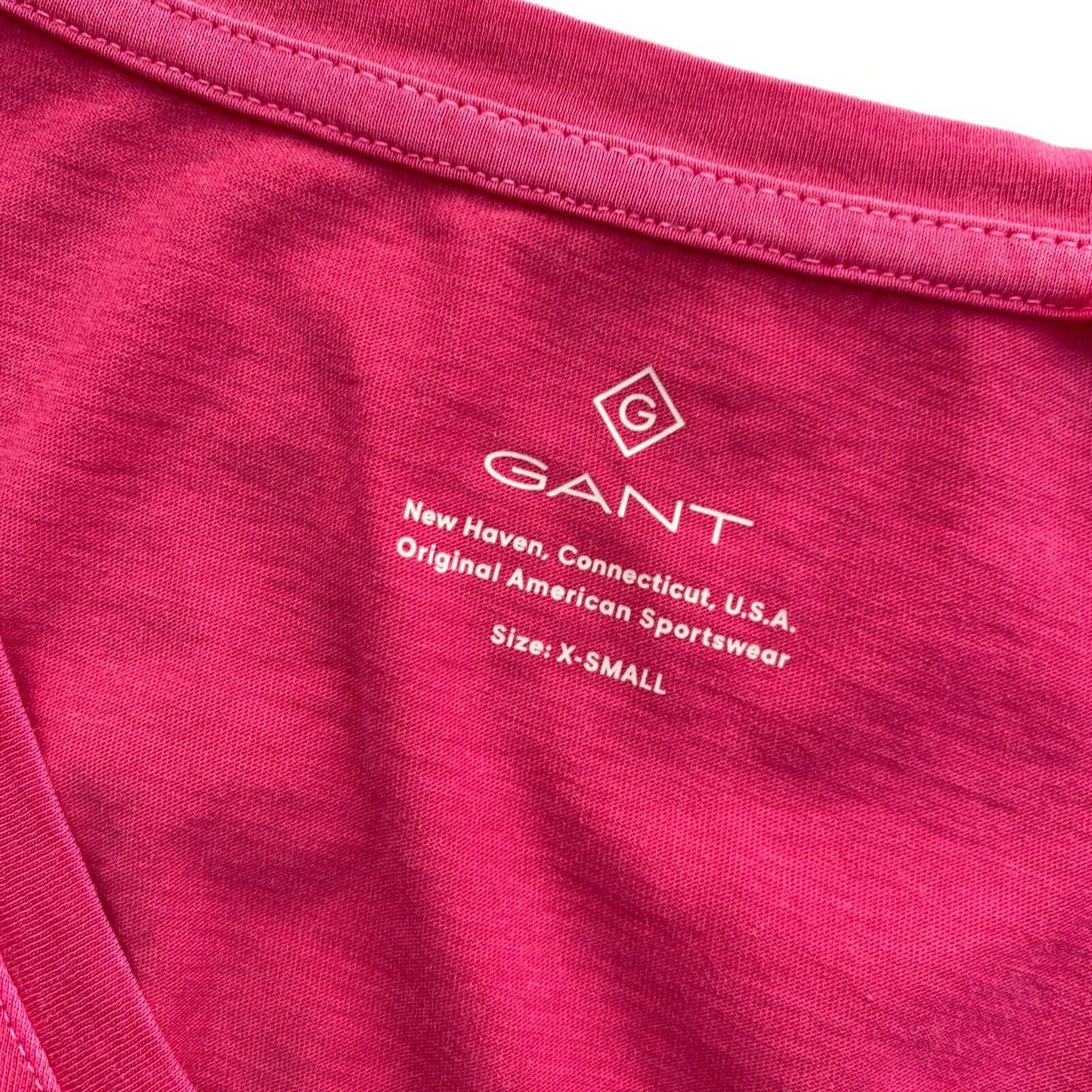 GANT Pink Sun Faded V Neck T Shirt Size XS