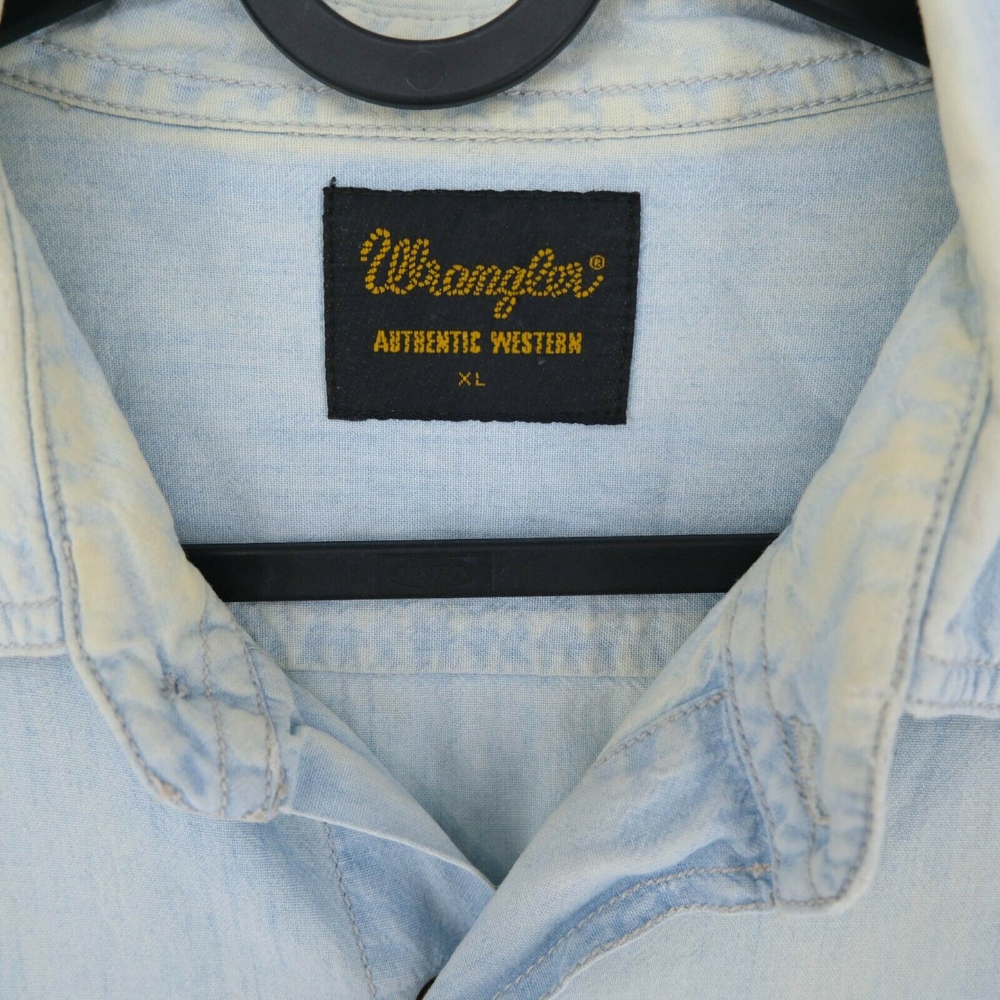 Wrangler Light Blue Short Sleeves Denim Shirt Size XL