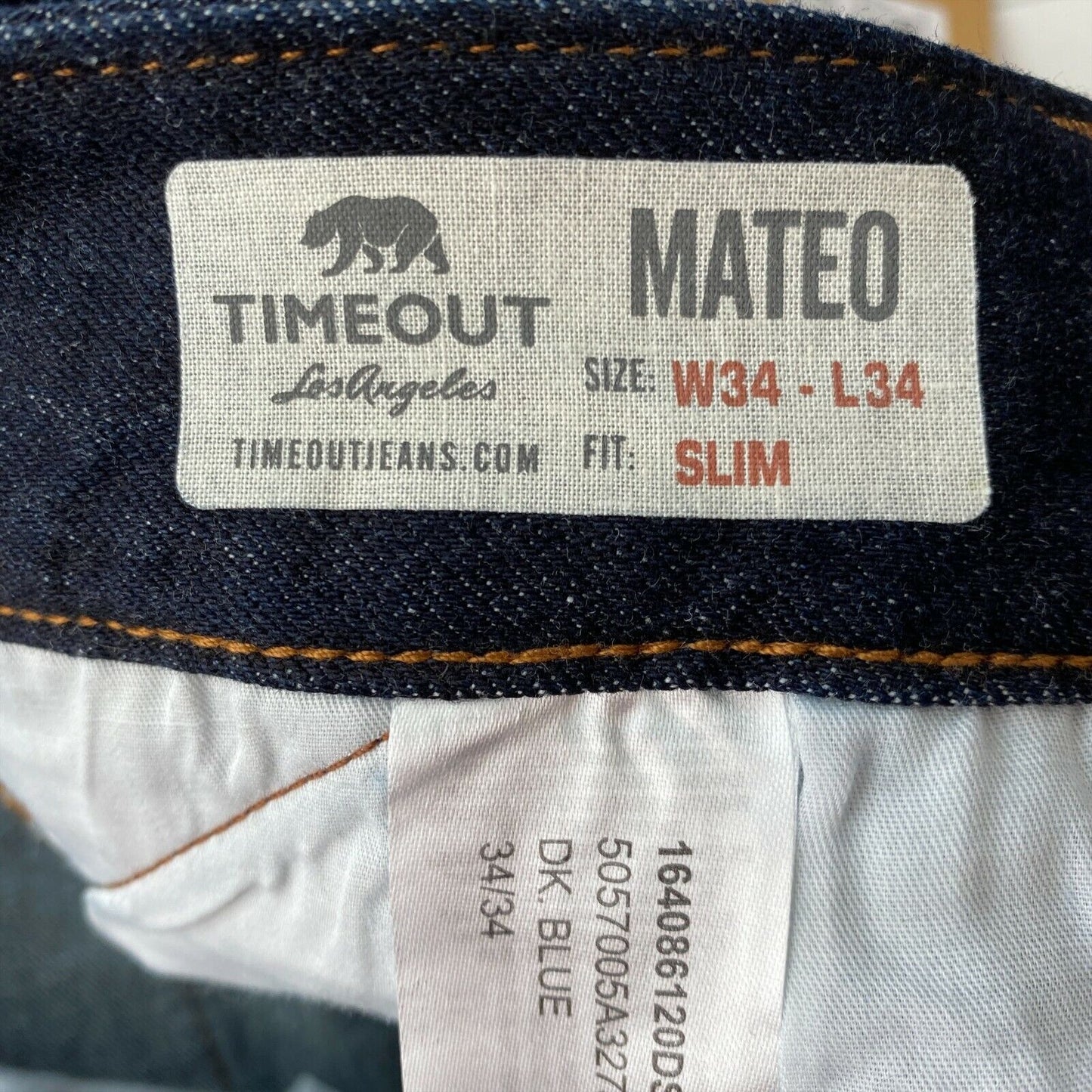 TIMEOUT MATEO Dark Blue Slim Tapered Fit Jeans Size W33 L34 / W34 L34