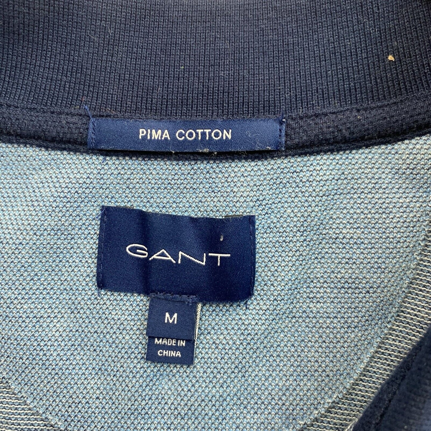 GANT Bleu 4-Col Oxford Pique Rugger Polo Taille M