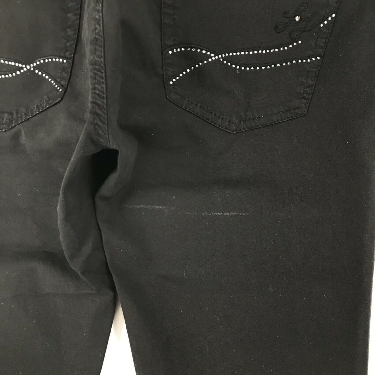 Liu Jeans Damen Schwarze Chinohose mit entspannter, gerader Passform, Größe W31, hergestellt in Italien