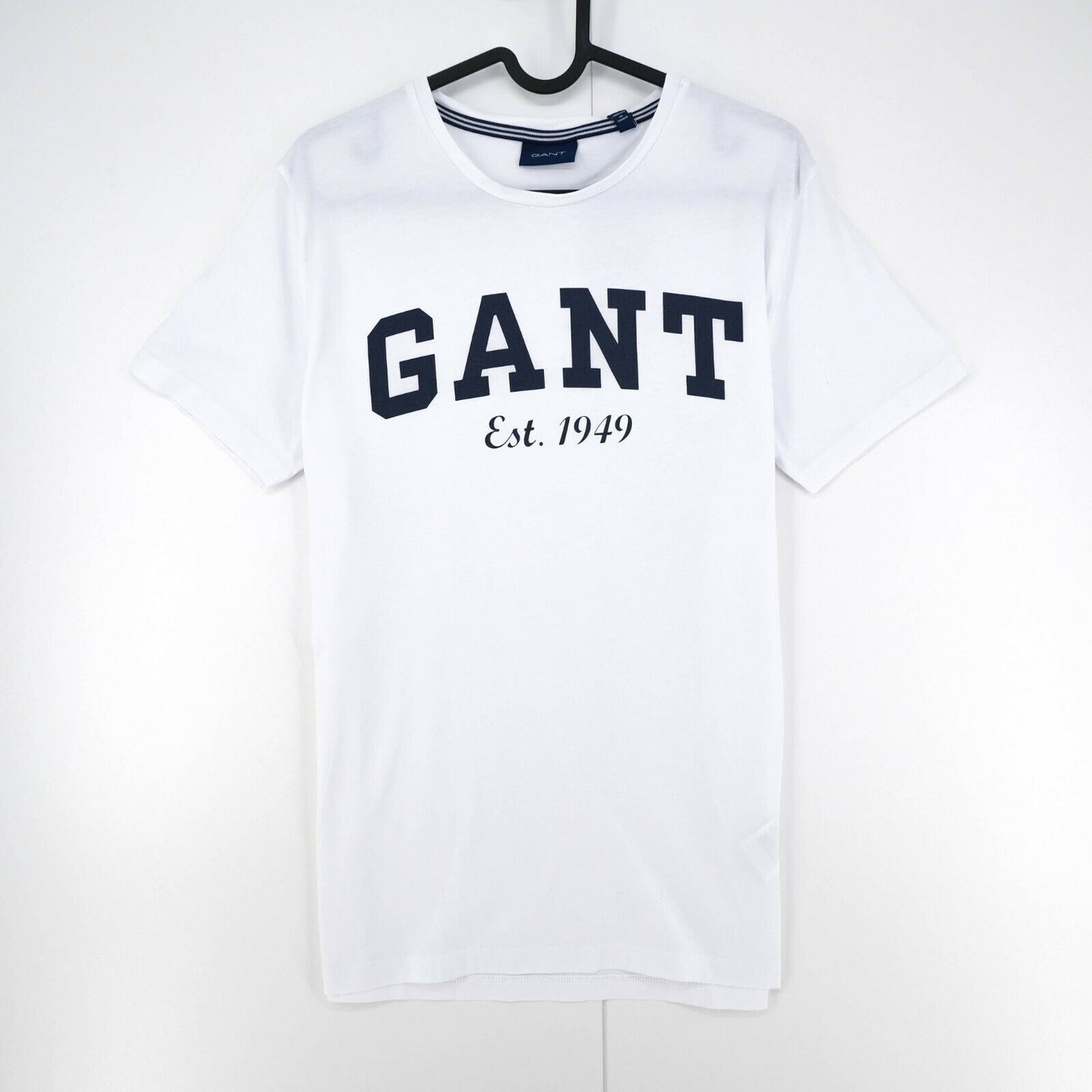 GANT White Big Logo Crew Neck Top T-Shirt Size S