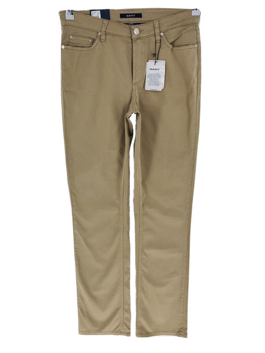 GANT CAROL Damen Chinohose mit normaler Taille und normaler Bootcut-Passform, Braun, W29 L34