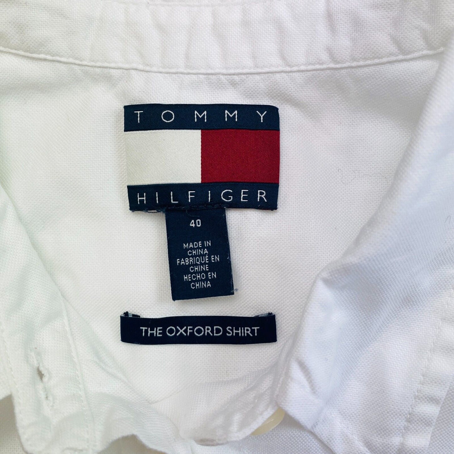 TOMMY HILFIGER White Oversized Oxford Shirt Size EU 40 UK 12 US 8