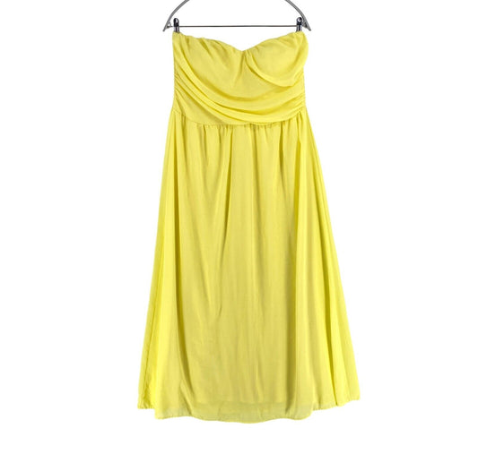 LOLA LIZA Women Yellow Flared Sweetheart Dress Size EU 44 UK 16 US 14