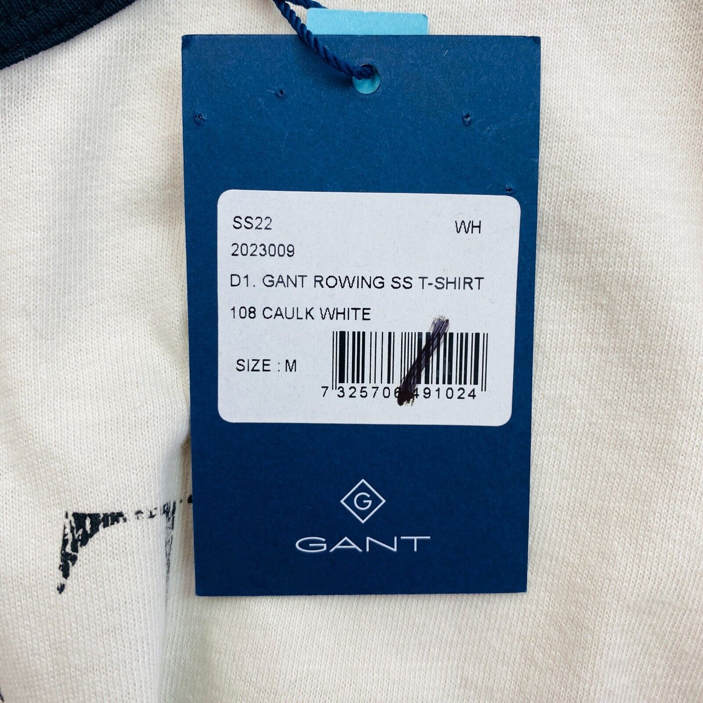 GANT Men Beige Rowing Relaxed Fit Crew Neck Short Sleeve T Shirt Size M