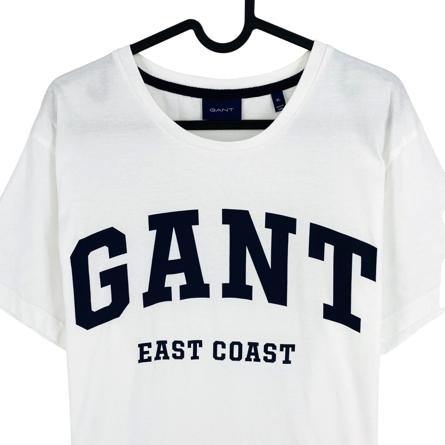 GANT Men White Logo Crew Neck Short Sleeves T Shirt Size XL