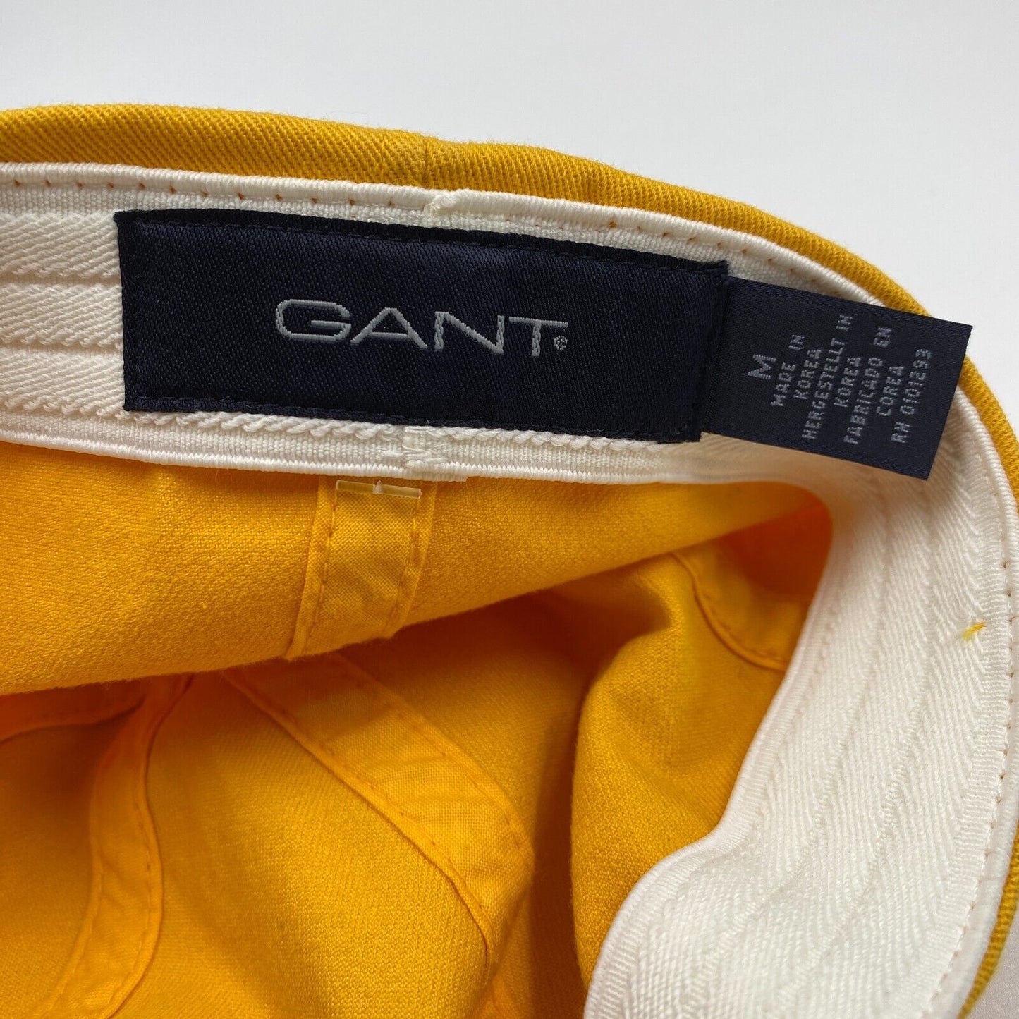 GANT Mens Yellow FLEXFIT Cotton New Haven Baseball Cap Hat Size M Made In Korea