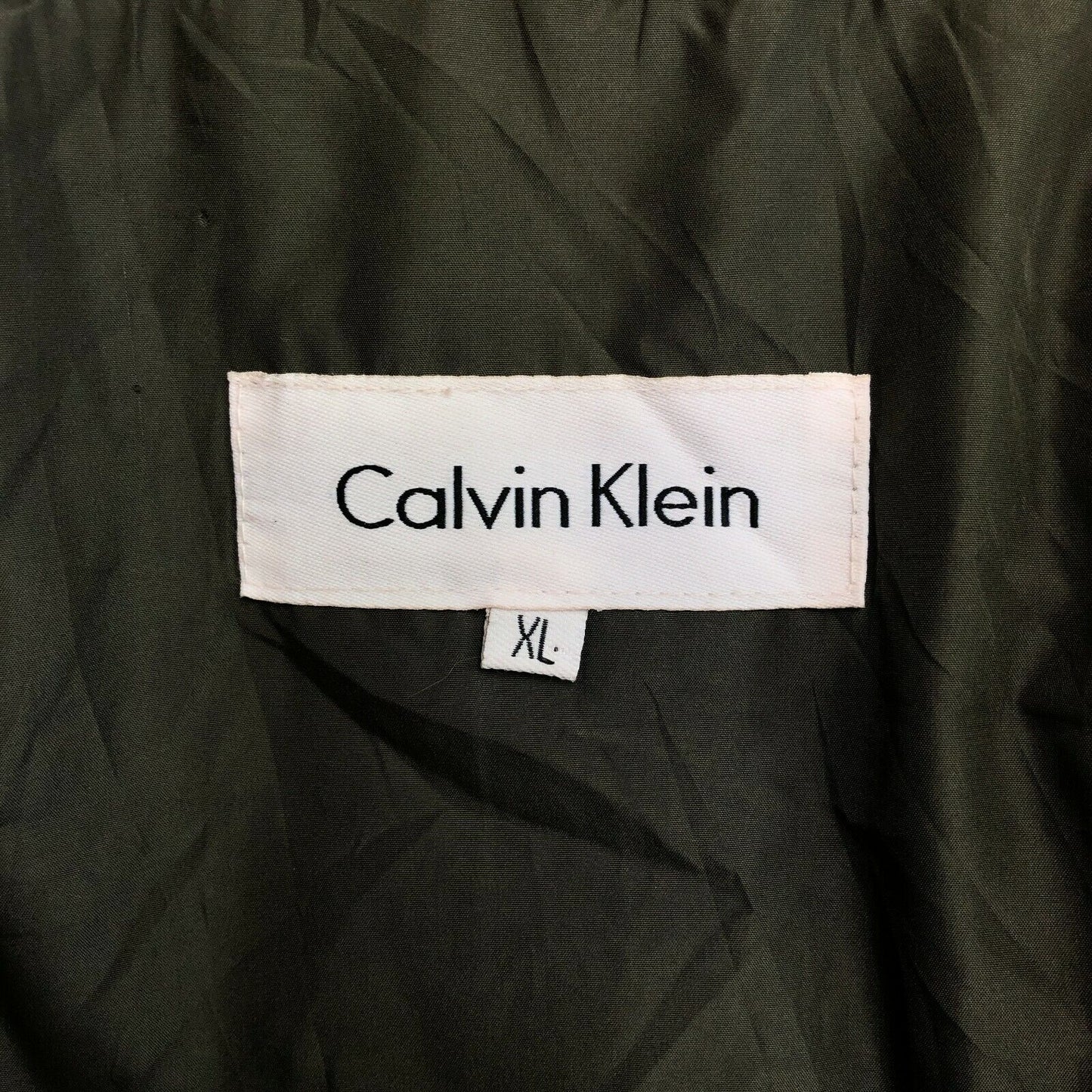 CALVIN KLEIN Green Hooded Down Puffer Jacket Coat Size XL