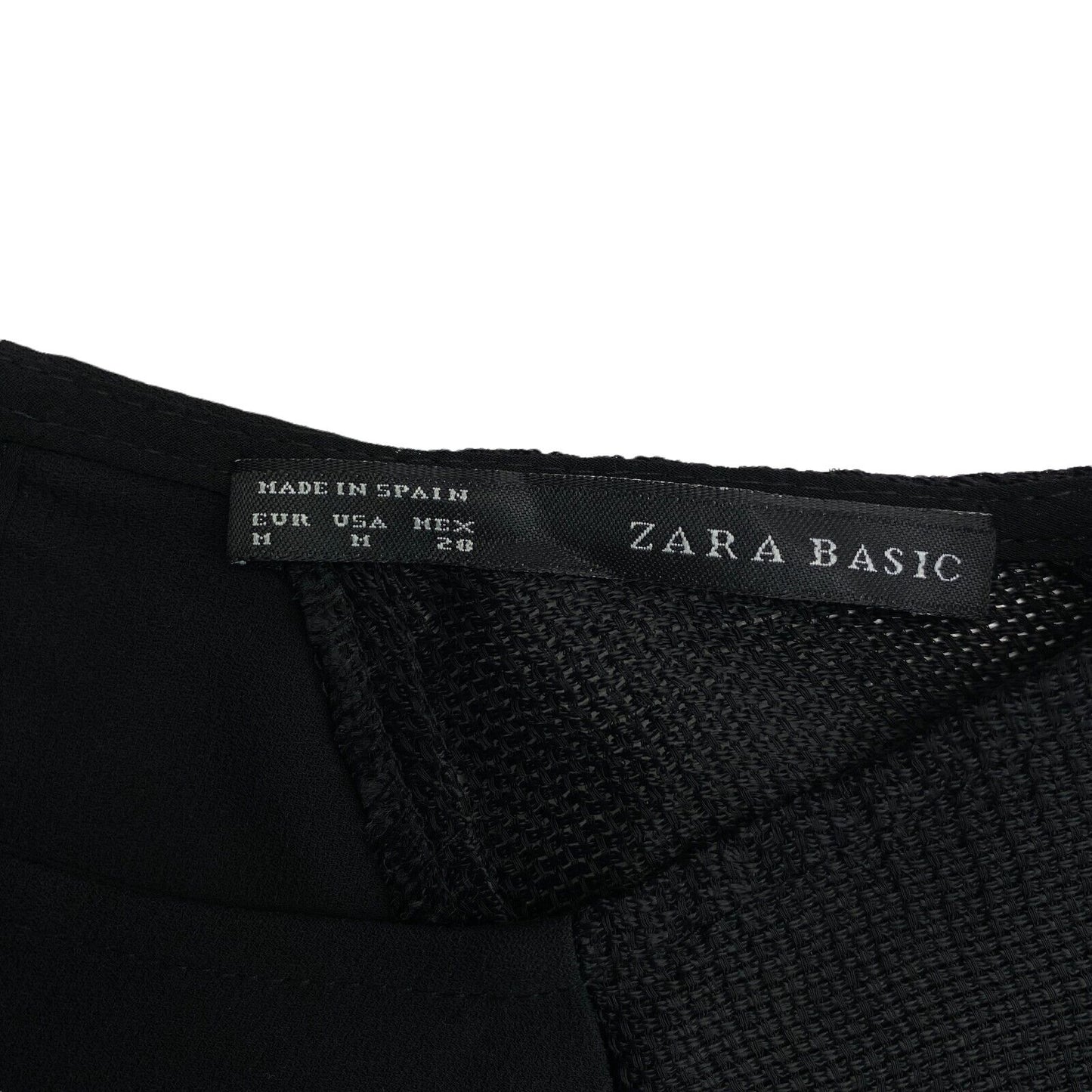 UVP 79 € ZARA BASIC Schwarzes Etuikleid mit Rundhalsausschnitt und kurzen Ärmeln, Größe M