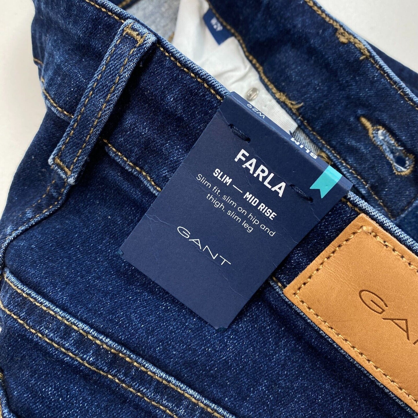 GANT Dark Blue FARLA Cropped Slim Fit Jeans Size W29