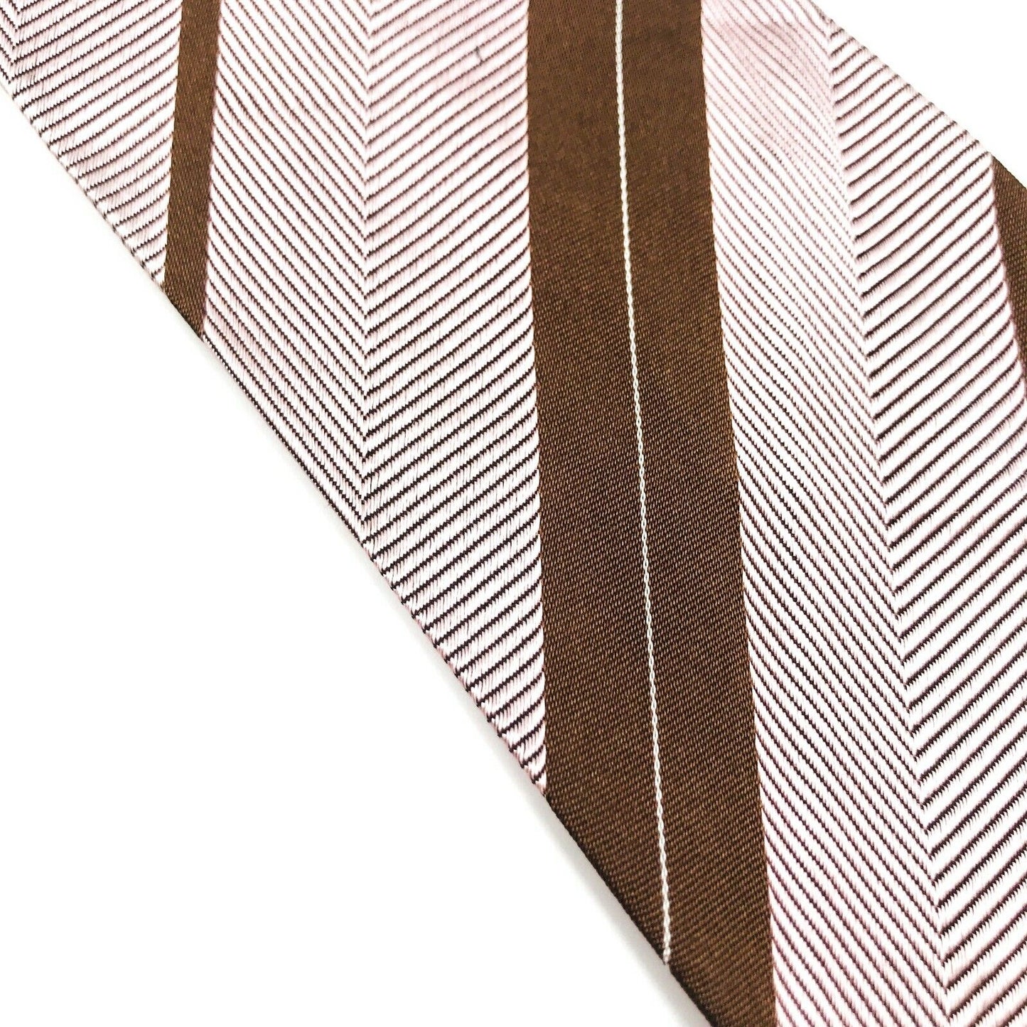 GANT Brown Pink Striped 100% Silk Tie Made In Italy