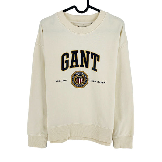 GANT Beige Crest Shield Crew Neck Sweater Jumper Size L