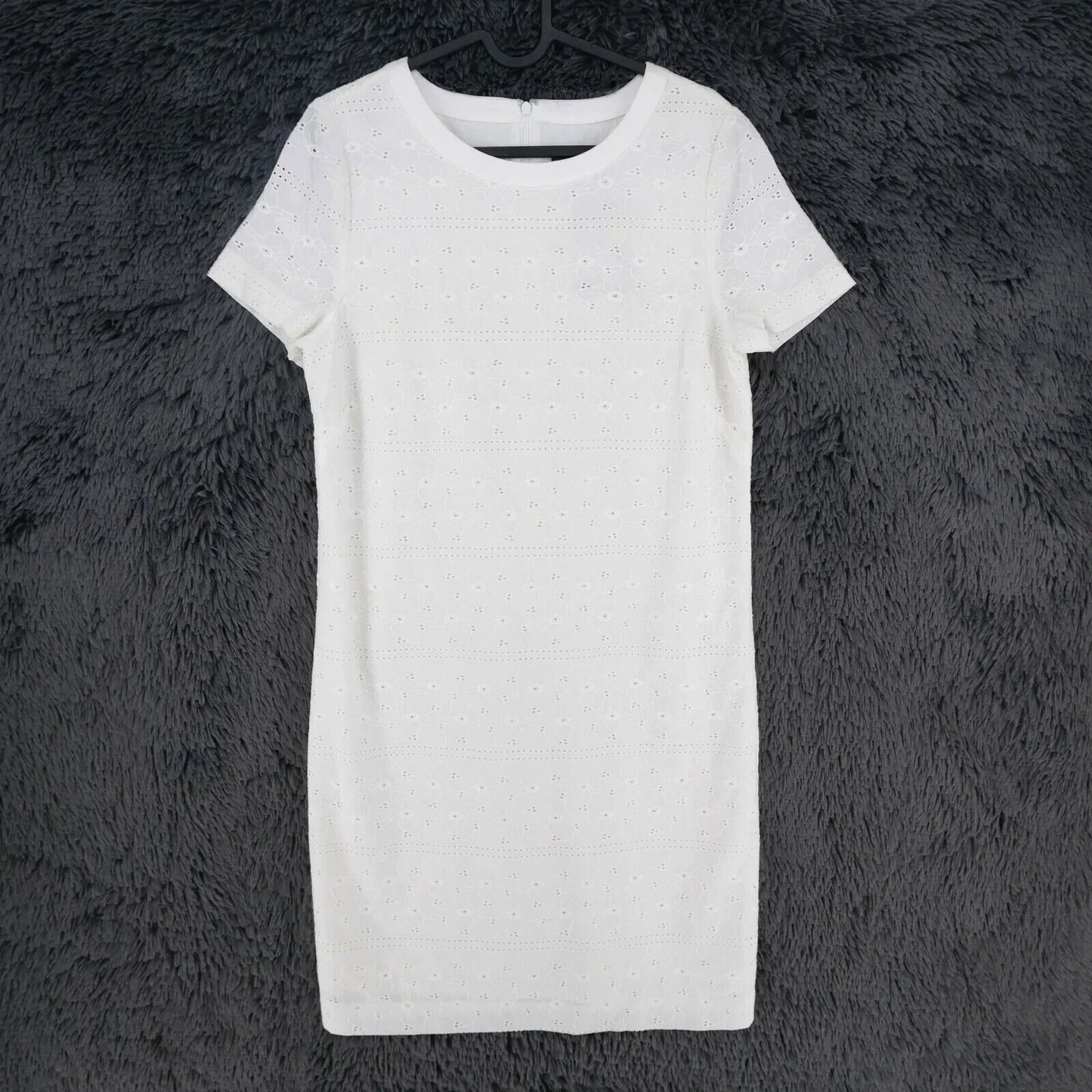 GANT White Broiderie Anglaise Crew Neck Dress Size EU 34 UK 8 US 4