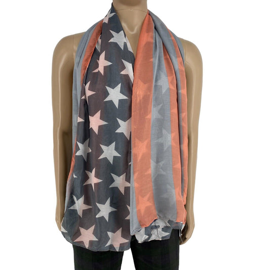 TALLY WEiJL Grey Stars Print Scarf Shawl