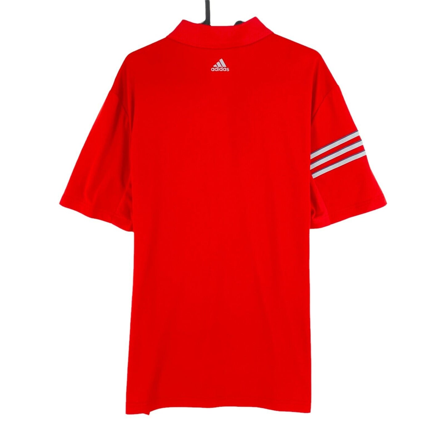 Adidas Golf Climacool Red 3 Stripe Polo Shirt Size M