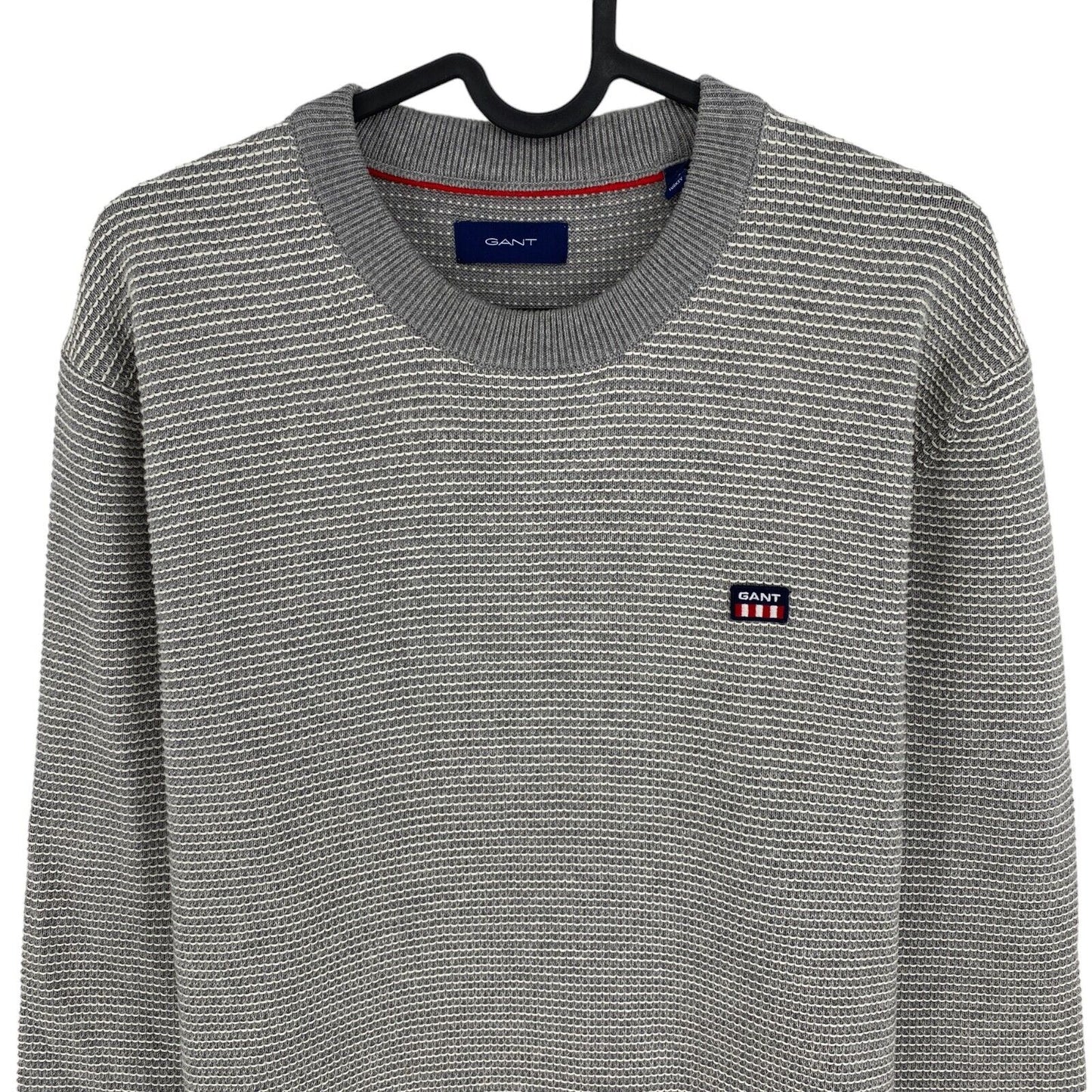 GANT Grey Light Texture Crew Neck Sweater Pullover Size M