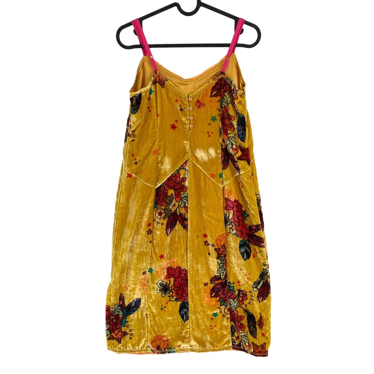 ODD MOLLY Women Yellow Floral Chichi Tank Dress Size 0 / XS