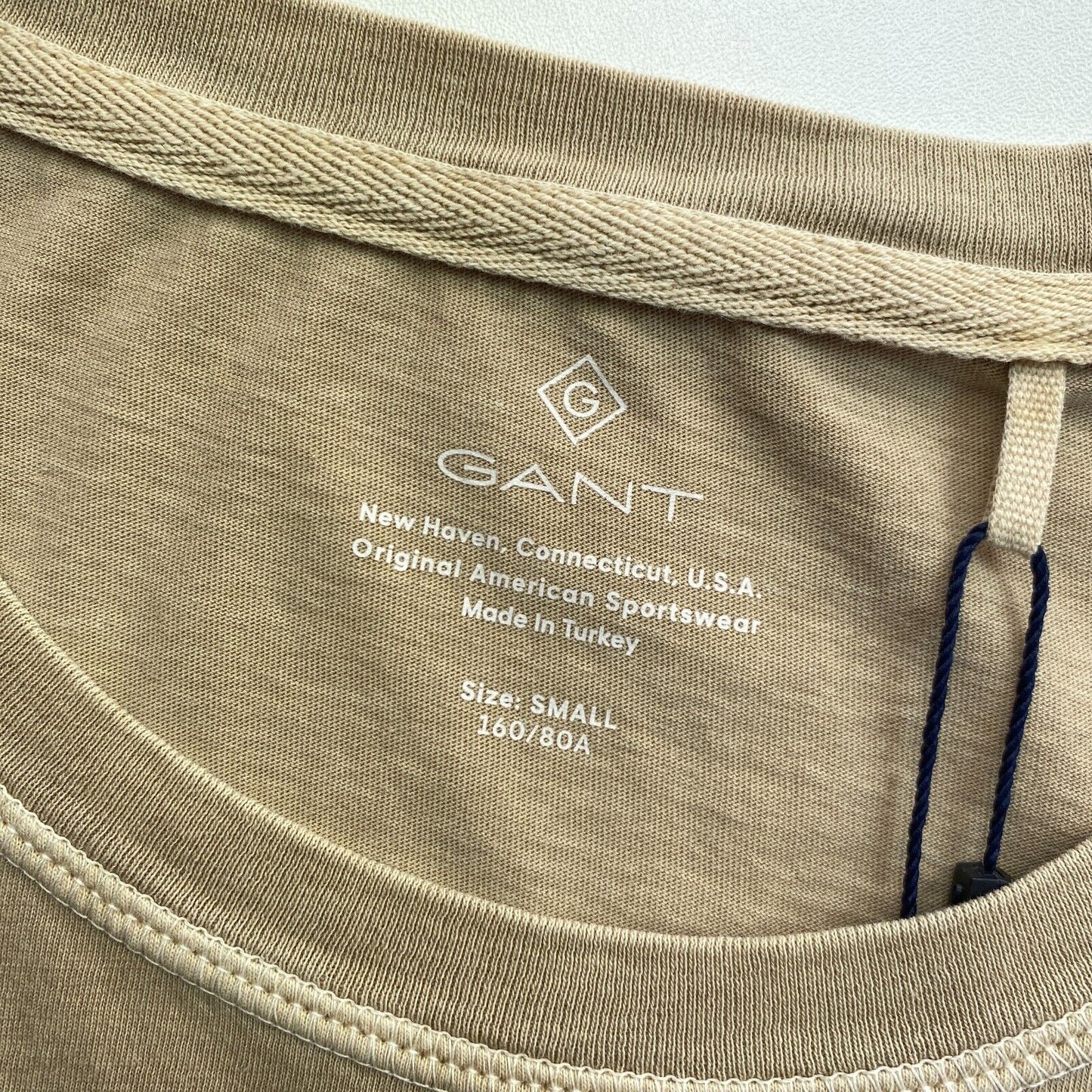 GANT T-Shirt mit Rundhalsausschnitt, sonnenverblasst, Braun, Größe S