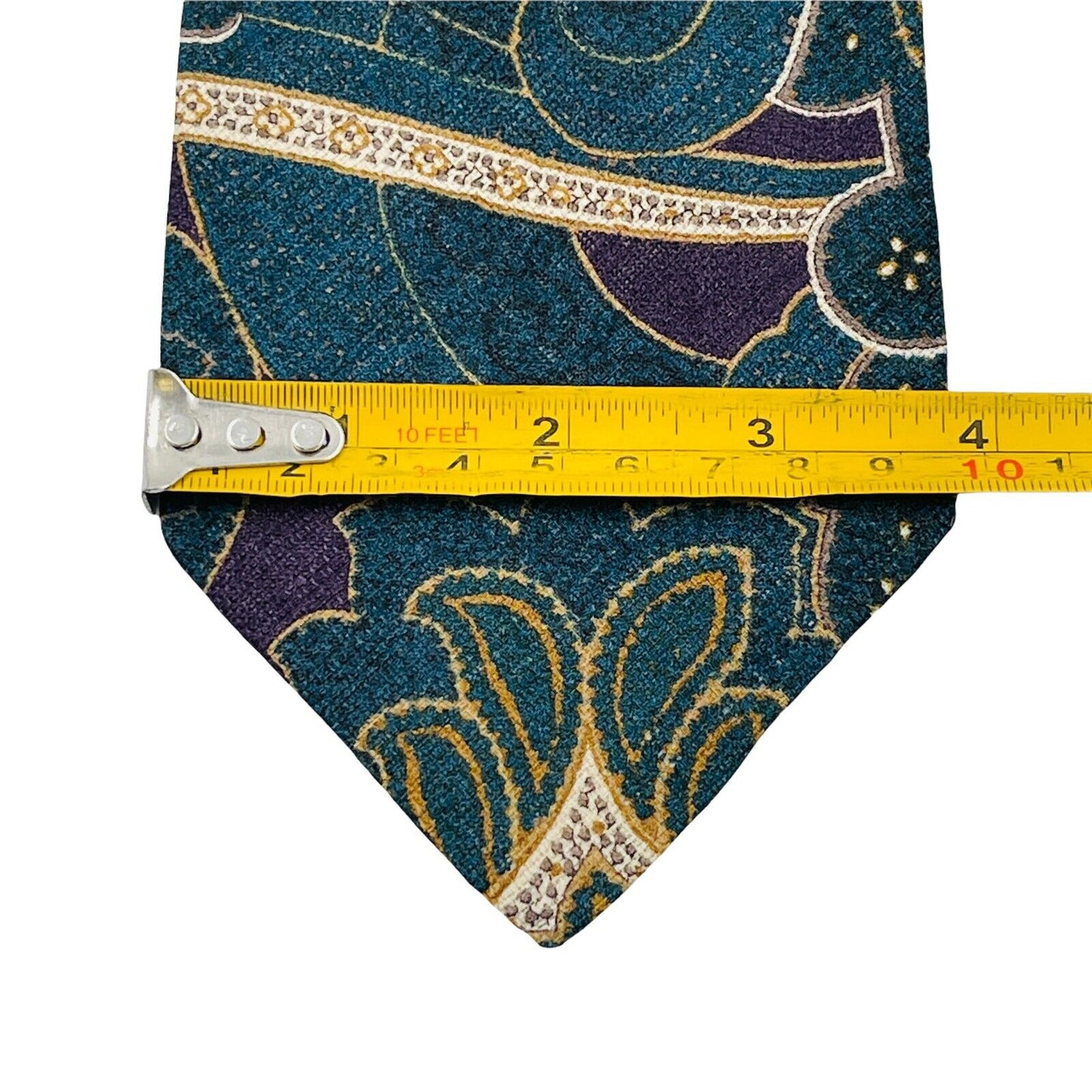 GANT Vintage Turquoise Blue Ornament 100% Silk Hand Made Tie