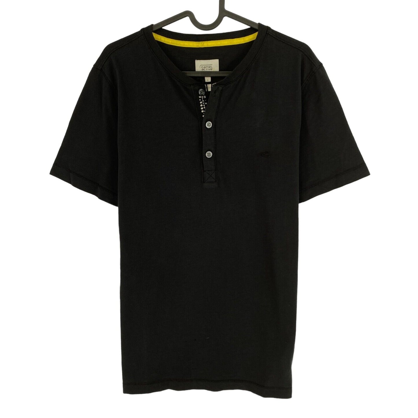 CAMEL ACTIVE T-shirt noir à col Henley Taille S