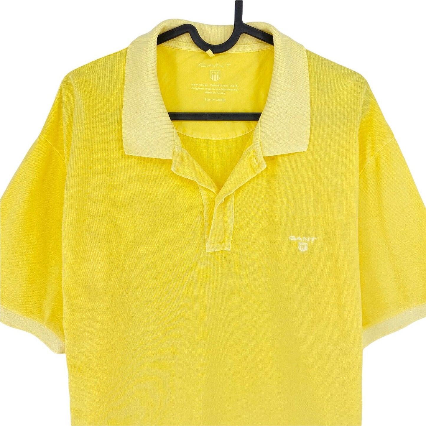 GANT T-shirt à col polo jaune délavé par soleil taille XL