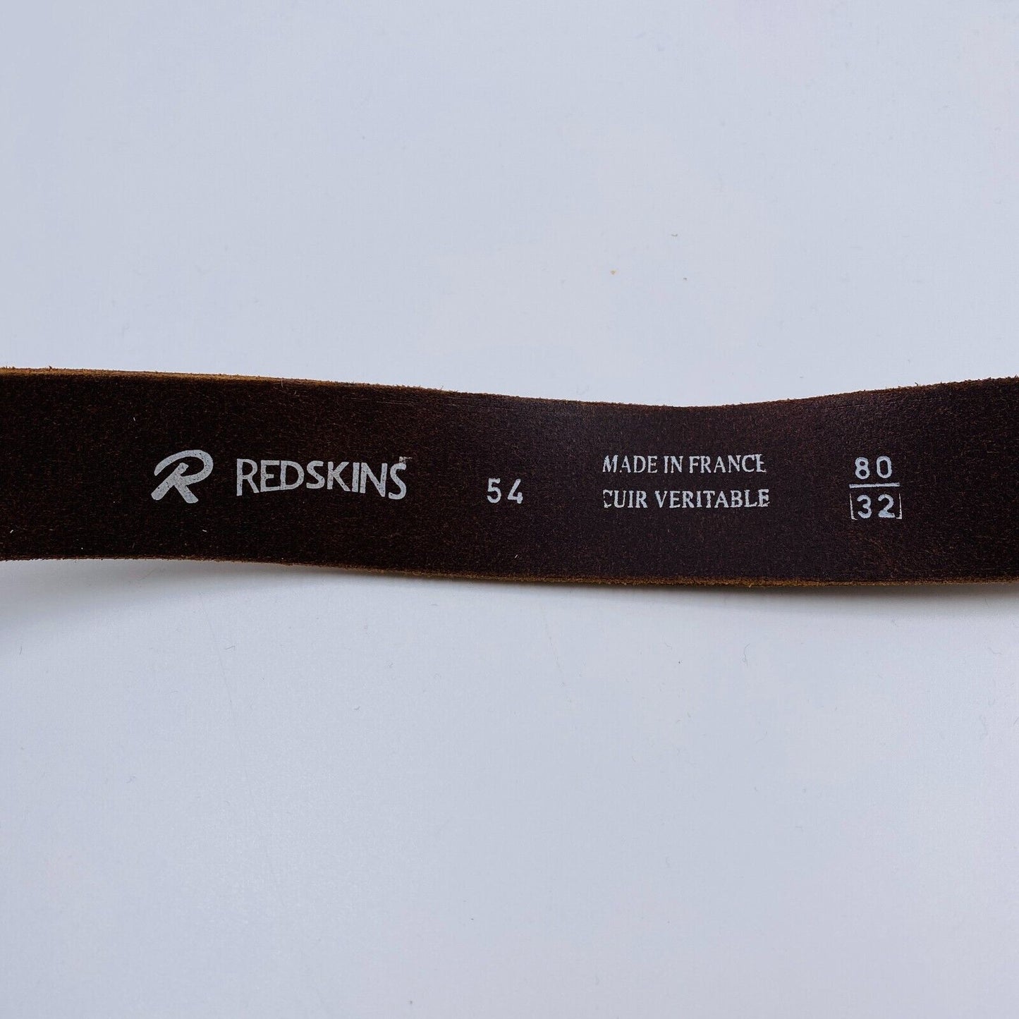 REDSKINS Brown Leather Belt Size 80 cm 32 in.