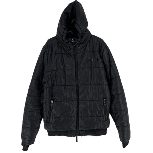 SUPERDRY Sport Black Hooded Padded Puffer Jacket Size M