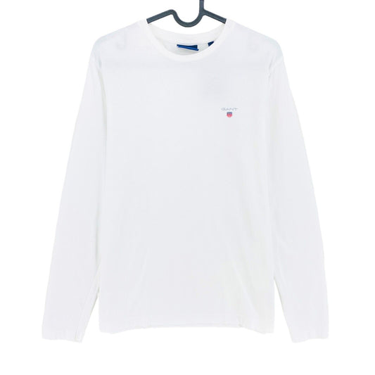 GANT White Original Long Sleeves Crew Neck T Shirt Size S