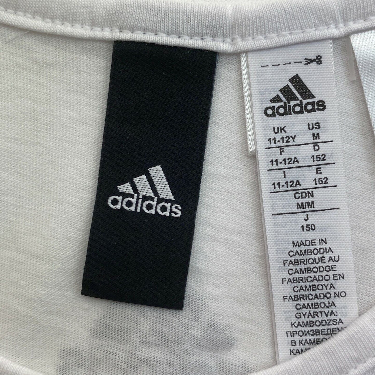 Adidas White Logo Crew Neck Tank Top Size 11 - 12 Years