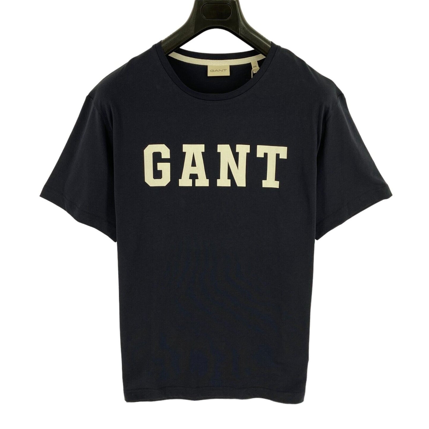 GANT Men Navy Blue Logo Crew Neck Short Sleeves T Shirt Size 2XL XXL