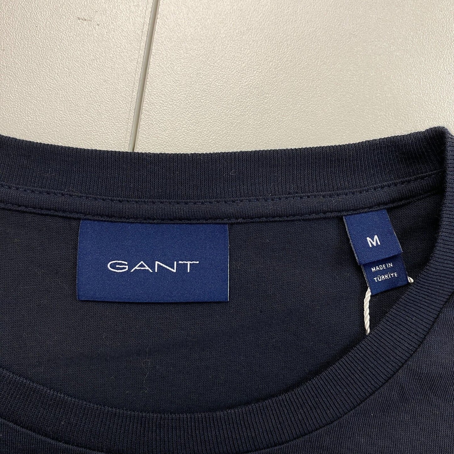 GANT Navy Blue Mercerized Slim Fit Long Sleeves Crew Neck T Shirt Size M