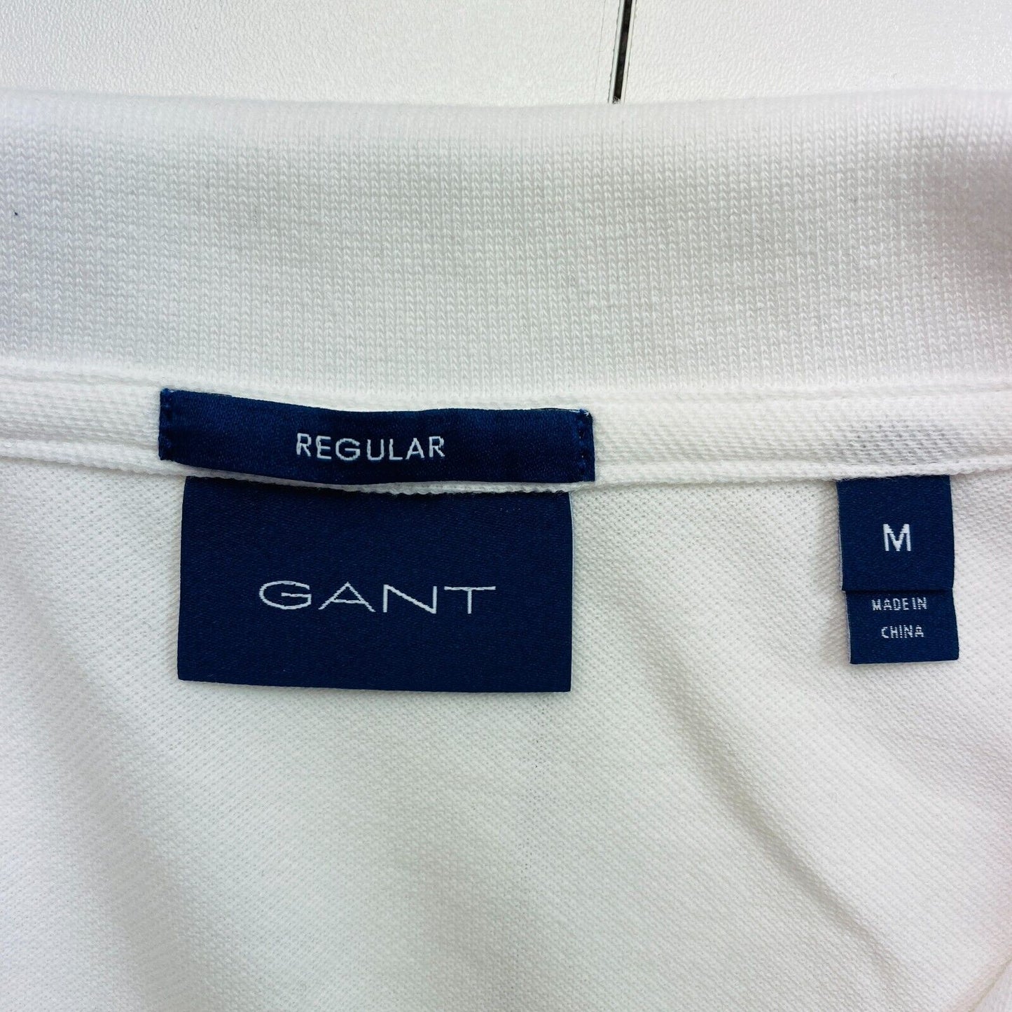 GANT Men White Original Regular Fit Pique Rugger Polo Shirt Size M