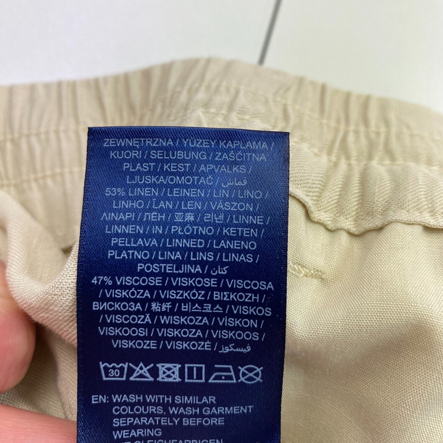 GANT Beige Leinen Viskose Schlupfhose Hose Größe EU 38 UK 10 US 8