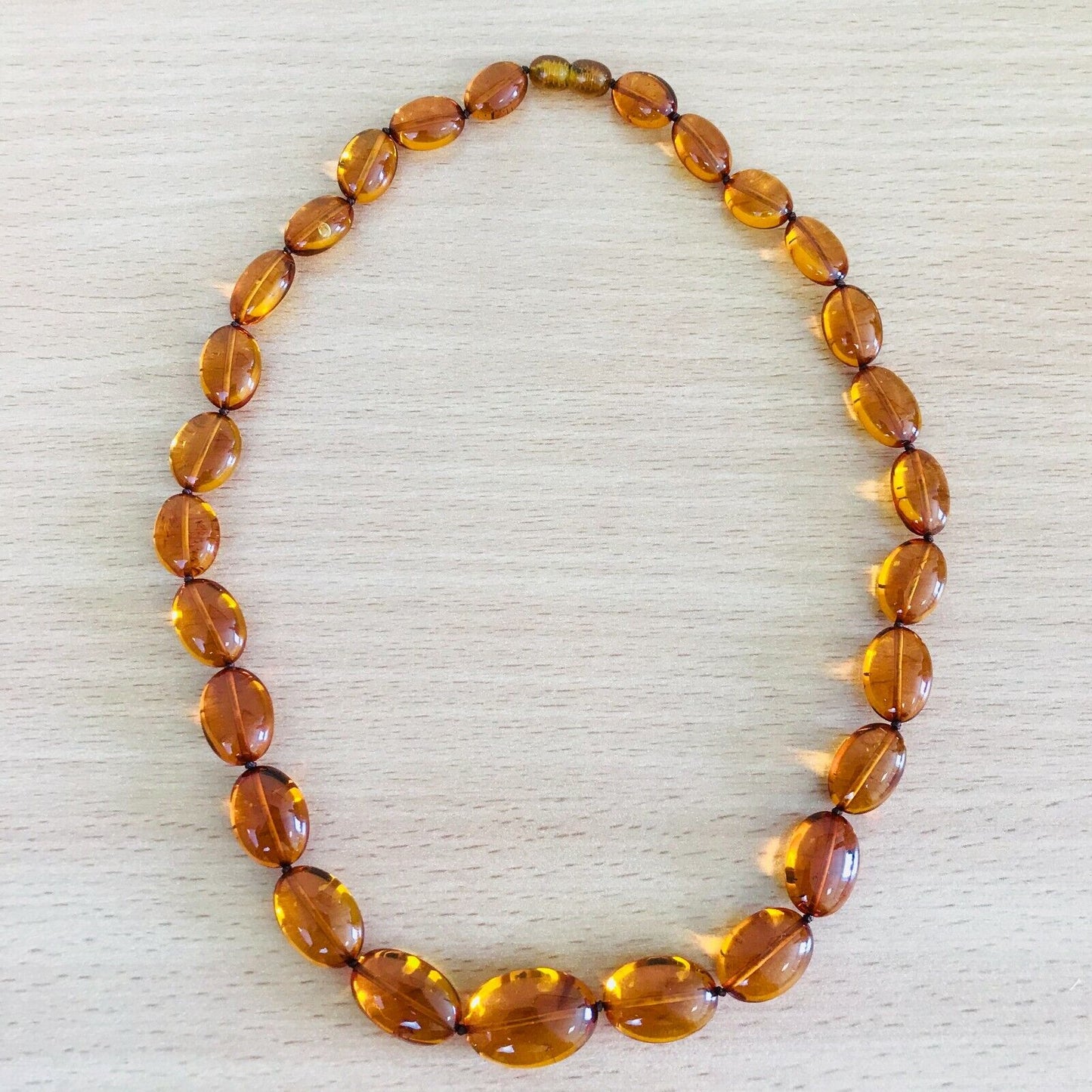 Honey Colour Transparent Natural Polished Baltic Amber Necklace