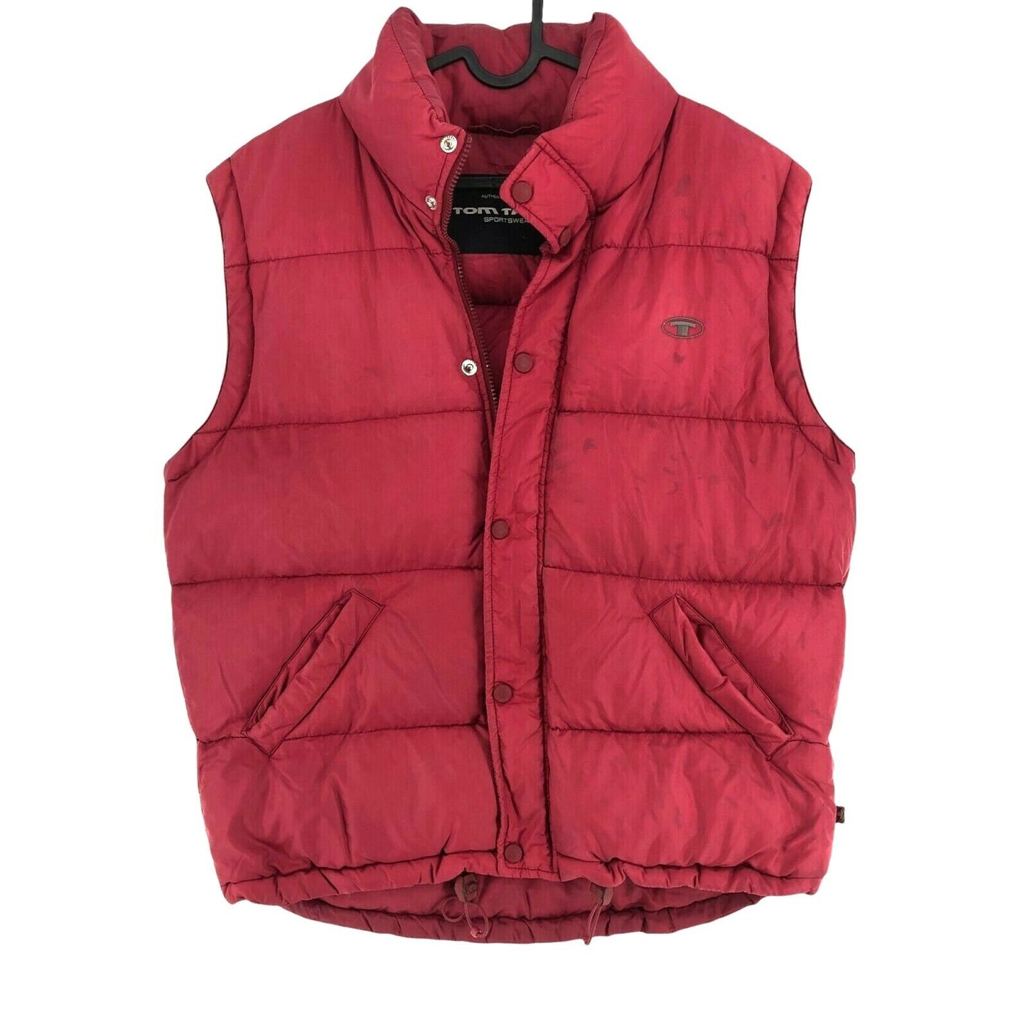 TOM TAILOR Red Padded Down Puffer Waistcoat Vest Size L