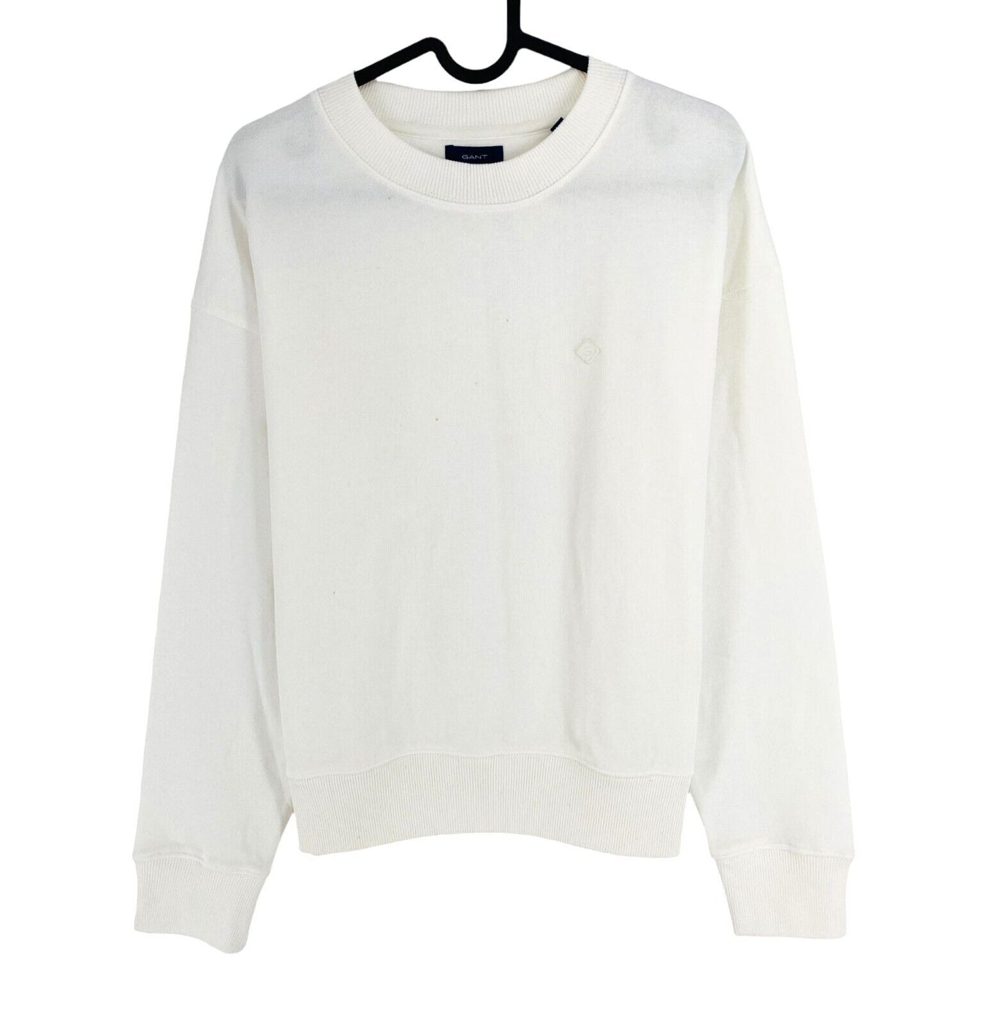 GANT Women White Icon G Crew Neck Jumper Sweater Size M