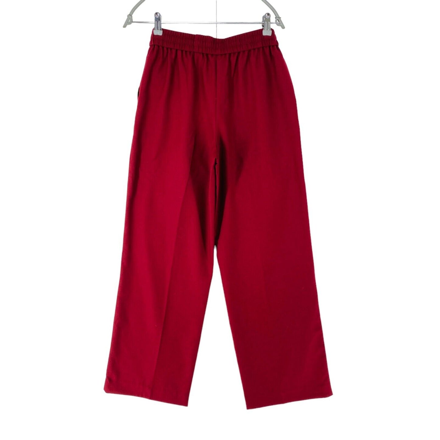 GANT Women Red Relaxed Wide Leg Fit Wool Blend Pull On Trousers EUR 34 UK 6 US 4